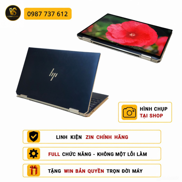 Laptop HP Spectre X360 Convertible 13-aw0xxx, i7, cảm ứng, gập xoay 360 độ