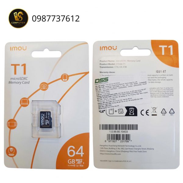 Thẻ nhớ Imou 64GB – Thẻ chuyên dụng cho camera giám sát Imou / Dahua