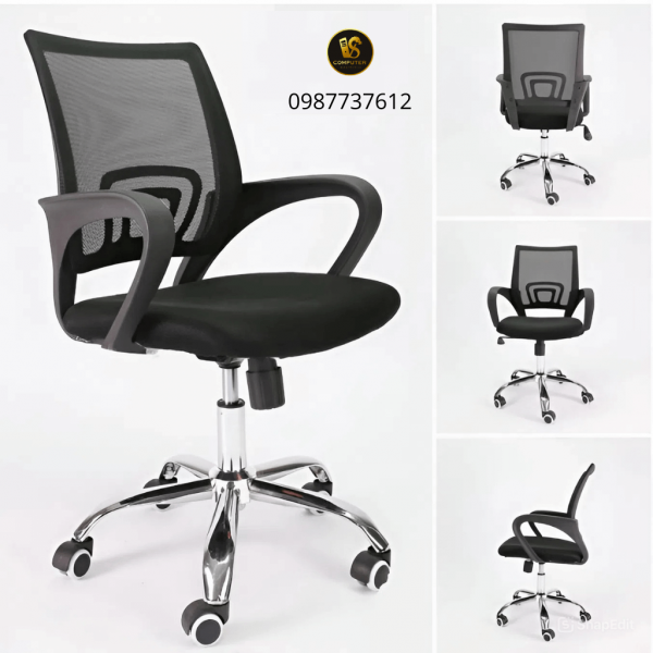 Ghế Văn Phòng FC01 Cao Cấp Có Gật Gù, Chân Mạ Crom, Tựa Lưng Lưới Thoáng – Giá Tốt