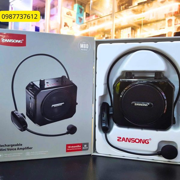 Máy Trợ Giảng Không Dây ZANSONG M80 – Pin Khủng 1800 mAh, Âm Thanh Cực Rõ