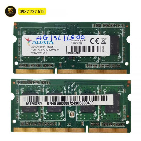 RAM Laptop ADATA DDR3L 4GB Bus 1600MHz PC3L-12800S – Hàng Zin Tháo Máy