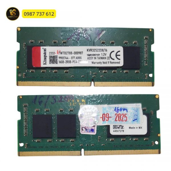 RAM Laptop Kingston 16GB DDR4 Bus 3200MHz KVR32S22D8/16 – Nâng Cấp Hiệu Năng Laptop