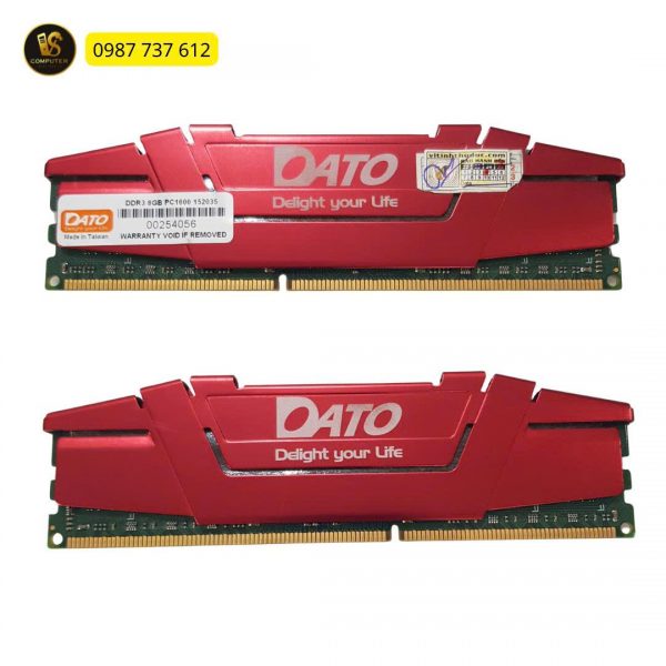 RAM PC DATO DDR3 8GB Bus 1600 Tản Nhiệt Đỏ – PC3-12800 | Hàng Tháo Máy Zin