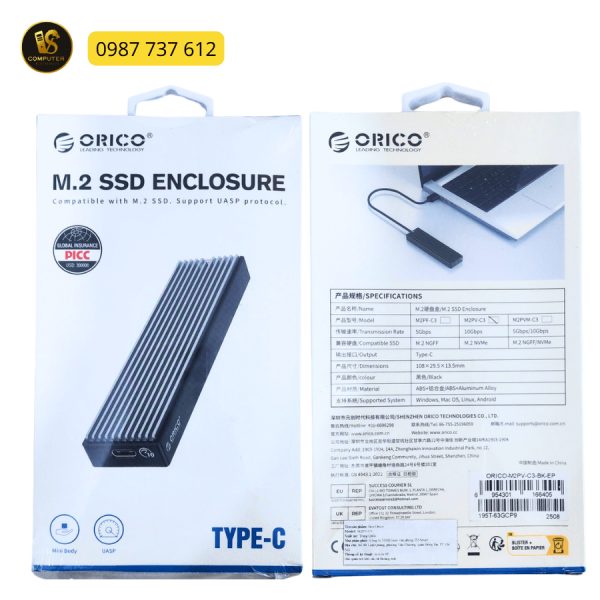Box SSD M.2 ORICO Type-C