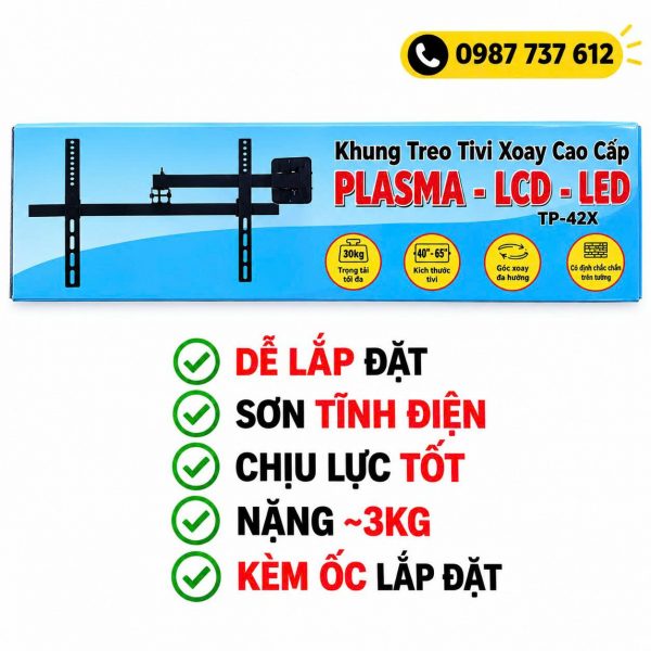 Khung Treo Tivi Xoay Cao Cấp TP-42X (40 – 65 Inch)