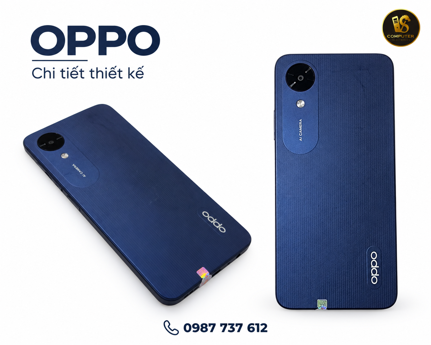 Chi tiết thiết kế OPPO xanh navy
